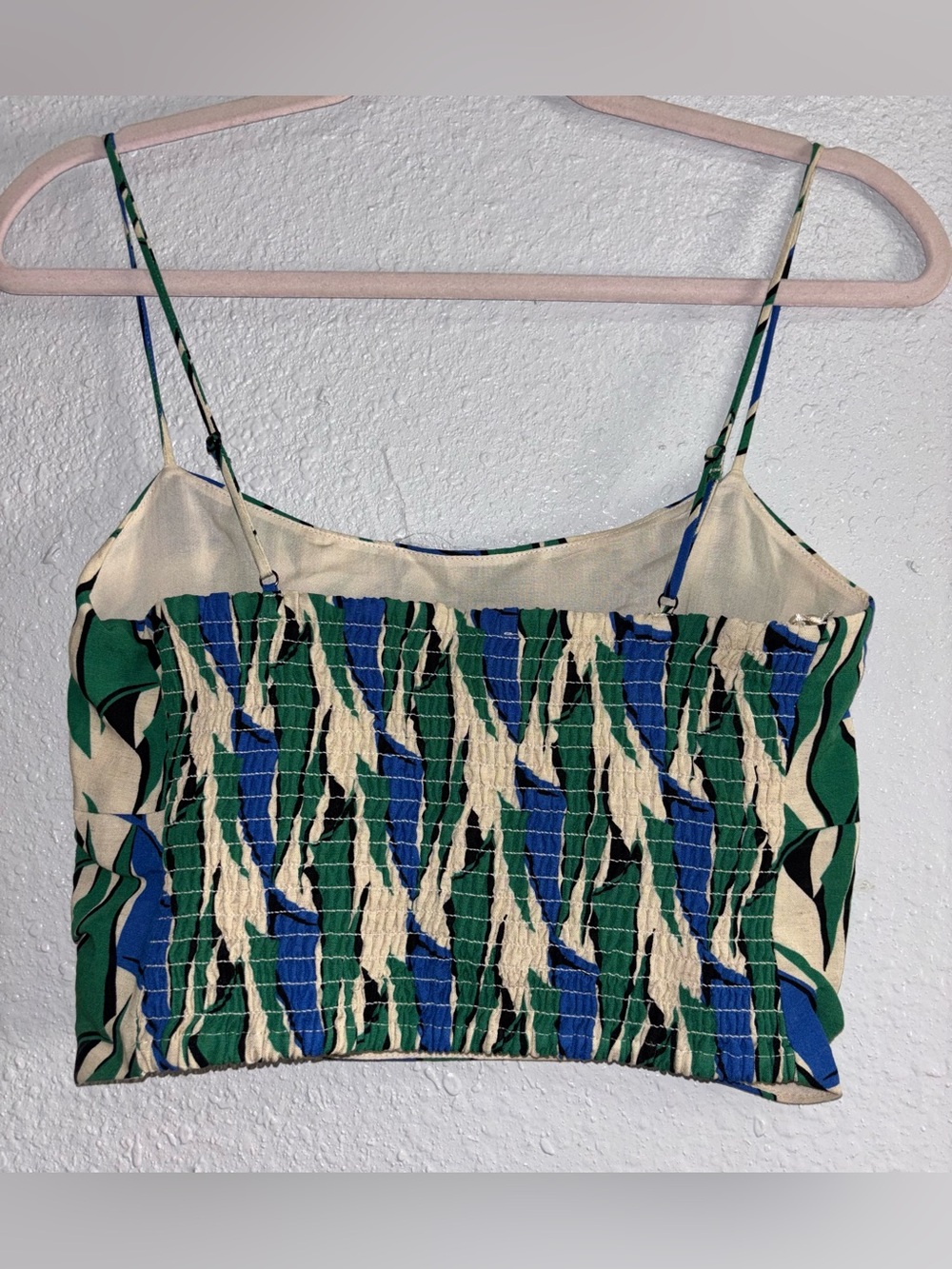 Zara Smocked Crop Top Spaghetti Straps - Picture 8 of 8